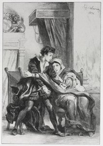 Hamlet: Hamlet och drottningen av Eugène Delacroix