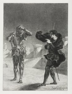 Hamlet: Fantomen på terrassen av Eugène Delacroix