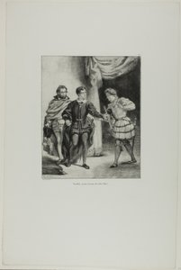 Hamlet och Guildenstern, plansch 6 ur Hamlet av Eugène Delacroix