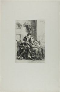 Hamlet och drottningen av Eugène Delacroix