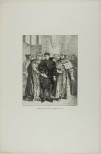 Hamlet och drottningen, plansch 1 från Hamlet av Eugène Delacroix