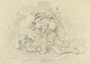 Herkules fängslar Nereus av Eugène Delacroix