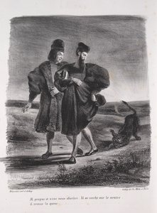 Illustrationer för Faust: Faust, Mefistofeles och barbeten av Eugène Delacroix