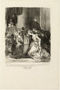 Marguerite vid kyrkan, från Faust av Eugène Delacroix