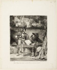 Mefistofeles visar sig för Faust av Eugène Delacroix