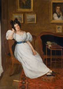 Porträtt av Madame Simon, 1850. av Eugène Delacroix