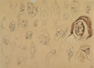 Studier av arabiska huvuden och figurer, efter 1832. av Eugène Delacroix