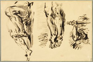 Studie av Kristi korsfästes armar och ben av Eugène Delacroix