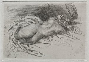 Studie av en kvinna sedd bakifrån av Eugène Delacroix