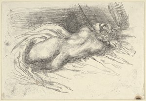 Studie av en kvinna sedd bakifrån, 1833., 1833. av Eugène Delacroix