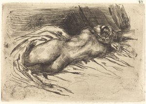 Studie av en kvinna, sett bakifrån Studie av en kvinna sedd bakifrån, 1833. av Eugène Delacroix