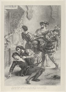 Hamlets död, 1843., 1843. av Eugène Delacroix