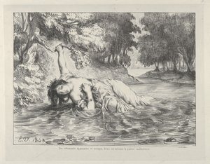 Ophelias död, 1843., 1843. av Eugène Delacroix