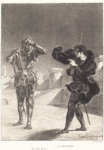 Spöket på terrassen (akt I, scen V) av Eugène Delacroix