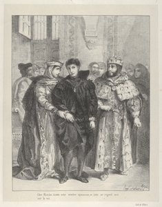 Drottningen försöker trösta Hamlet, 1834, 1834. av Eugène Delacroix