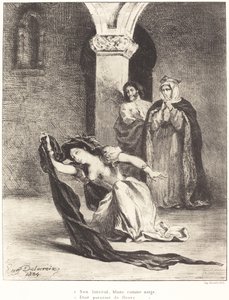 Ofelias sång (akt IV, scen V) av Eugène Delacroix