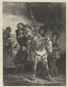 Den sårade Goetz intagen av zigenarna, 1836-43., 1836-43. av Eugène Delacroix
