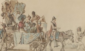 Teatertrupp på väg, 1818. av Eugène Delacroix