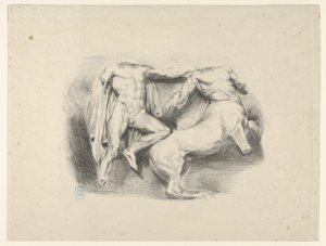 Theseus erövrare av kentauren Eurytus, 1825., 1825. av Eugène Delacroix