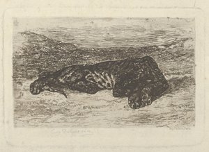Tiger som ligger i öknen, 1846, 1846. av Eugène Delacroix