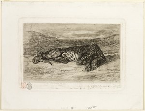 Tiger vilar i öknen av Eugène Delacroix