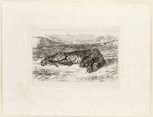Tiger vilar i öknen av Eugène Delacroix