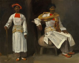 Två studier av en indier från Calcutta, sittande och stående, ca. 18231824. av Eugène Delacroix