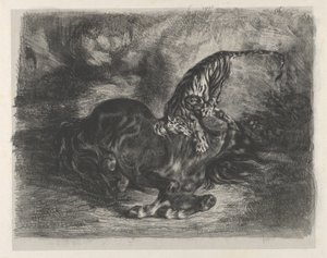 Vildhäst fälld av en tiger, 1828, 1828. av Eugène Delacroix