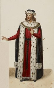 Kostym av Enguerrand de Marigny (La Tour de Nesle, 1832) (beskuren) av Eugène Du Faget
