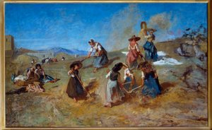 Skördemålning av Eugene Fromentin (1820-1876) 1875 sön. 0,78x1,2 m Rouen, Musee des Beaux Arts av Eugène Fromentin
