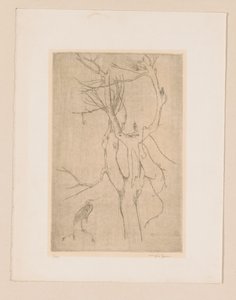 Träd och häger av Eugène Joors (signed by artist)
