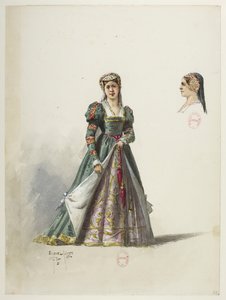 Btv1b84558104 55 - Saint-Saëns - Henrik VIII - Kostymmodeller - Lacoste - 55. Kostym och huvudbonad av Eugene Lacoste