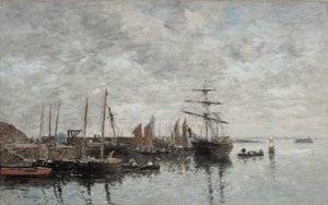 Portrieux, hamnen av Eugene Louis Boudin