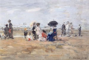 Trouville, Strandscen av Eugene Louis Boudin