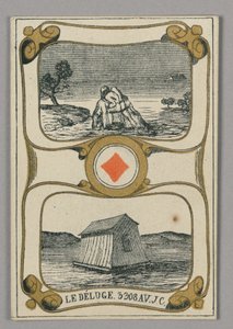 The Flood, Playing Card från Set of "Heroic Cards" eller "Great Men" av Eugène Moreau