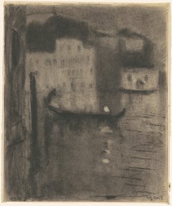 Gondol, kväll i Venedig