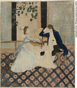 Familjegrupp på piano av Eunice Pinney