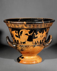 Rödfigurerad attisk krater, kallad Antaios krater ...