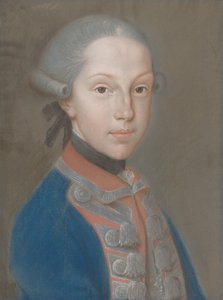 Porträtt av en ung man i uniform av European 18th Century