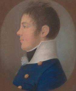 Porträtt av en ung man i profil av European 19th Century