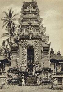 Nederländska Indien, Temple, Bali (s/v foto) av European Photographer