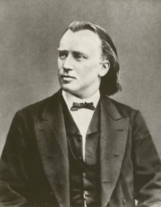 Johannes Brahms, porträtt, ca 1876 (svartvitt foto) av European Photographer