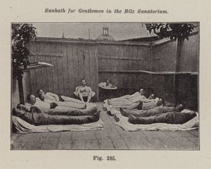 Sola för herrar i Bilz Sanatorium (s/v foto) av European Photographer