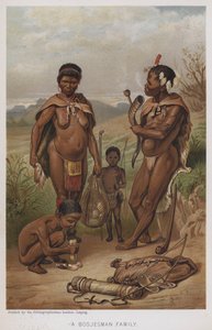 A Bosjesman Family (chromolitho) av European School