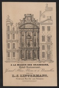 På La Maison Des Brasseurs, Hotellrestaurang, Bryssel, L J Lintermans (gravyr) av European School