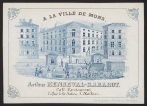 A La Ville De Mons, Arthur Henseval-Rabarot, Caférestaurang (gravyr) av European School