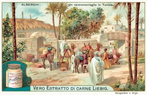 En caravanserai i Tunisien (chromolitho) av European School