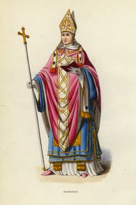 Archeveque (färgad gravyr) av European School