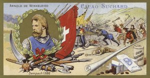 Arnold von Winkelried och slaget vid Sempach, Schweiz, 1386 av European School