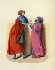Hantverkare (färgad gravyr) av European School